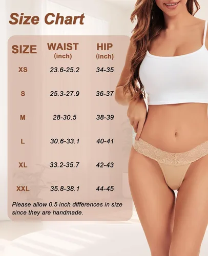 Vista 8 de Sunm Boutique Tangas de Encaje para Mujeres, Paquete de Ropa Interior de Algodón para Mujeres, Bragas Sexys de Talle Bajo con Espalda en T Atrevidas