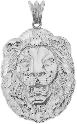 Vista 2 de Collar con colgante de plata de ley con corte brillante (mediano)