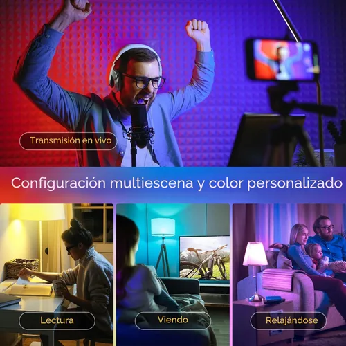 Vista 5 de Linkind Matter - Bombilla inteligente que funciona con Alexa/Apple Home/Google Home, bombillas que cambian de color, sincronización de música
