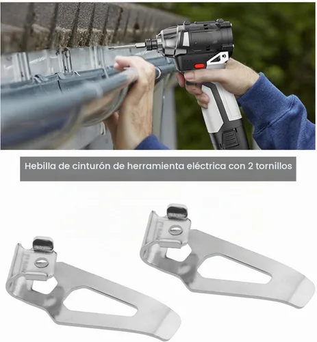 Vista 2 de 2 ganchos de clip para cinturón compatibles con Milwaukee M12 12V Impact Driver Hammer Drill Herramientas eléctricas piezas de repuesto con 2