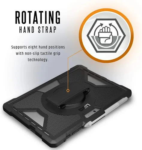 Vista 4 de URBAN ARMOR GEAR UAG - Funda para Microsoft Surface Go 4 / Surface Go 3 / Surface Go 2 / Surface Go (pantalla de 10.5 pulgadas) con correa de mano