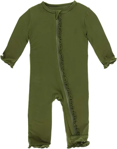Vista 66 de KicKee Pants Mono sólido con volantes y cremallera Verde aloe