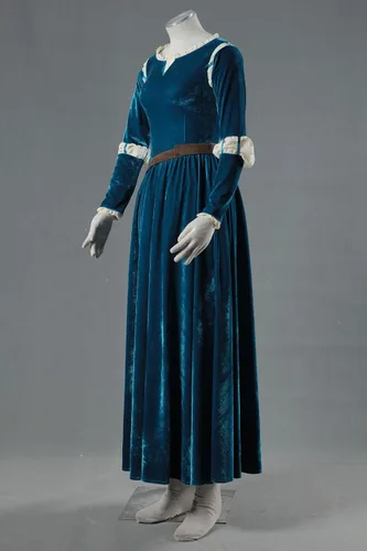 Vista 2 de OURCOSPLAY US Talla para el piso de longitud de la princesa valiente vestido de Mérida Cosplay vestido y carcaj