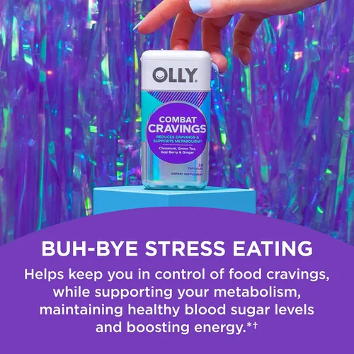 Vista 5 de OLLY Cápsulas blandas ultra fuertes Goodbye Stress (60 unidades) cápsulas de combate contra los antojos (30 unidades)