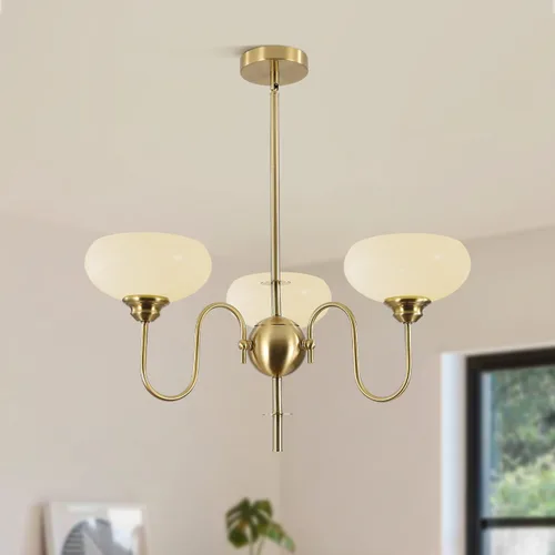 Vista 8 de BOKT Candelabro Francés de Oro y Blanco Moderno de 3 Luces para Comedor Sobre Mesa Candelabros Vintage para Vestíbulo Ajustables