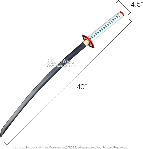 Vista 3 de Demon Anime Samurai Sword 1045 Acero Funcional Agua Giyu