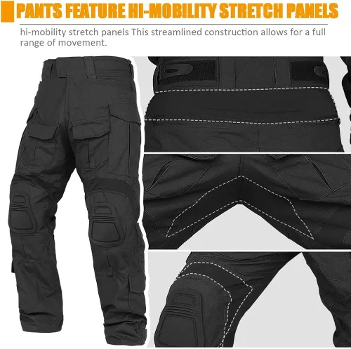 Vista 4 de KRYDEX Tactical G3 - Pantalones de combate para hombre con rodilleras