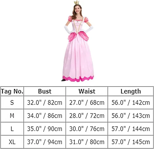 Vista 7 de Women's Princess Dress Up Costume for Halloween Cosplay Party Outfit with Accessories Satin Gown + Crown + Gloves 3PCS