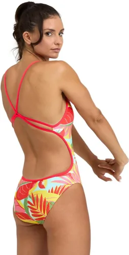 Vista 2 de Arena Traje de baño Performance Tropic con espalda de encaje para mujer