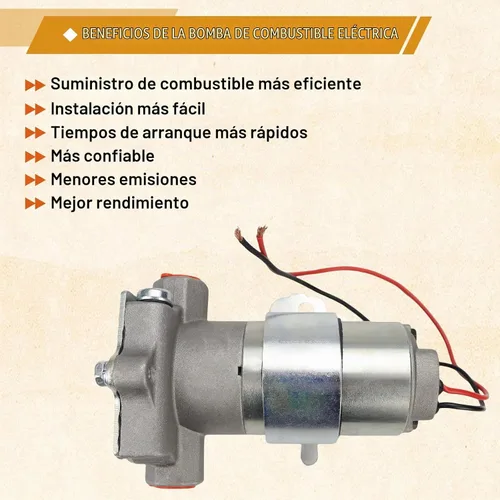 Vista 7 de Bomba de combustible eléctrica USTAR de 97 GPH, 7 PSI. Reemplaza 12-801-1. Multifuncional. Fácil de instalar. Confiable (97 GPH)