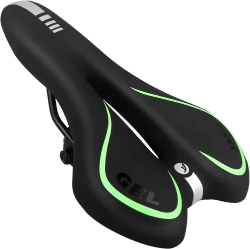 Vista 12 de MSDADA Asiento de bicicleta de gel, sillín de bicicleta para hombres y mujeres, asiento de bicicleta impermeable, cómodo y suave cojín para Negro