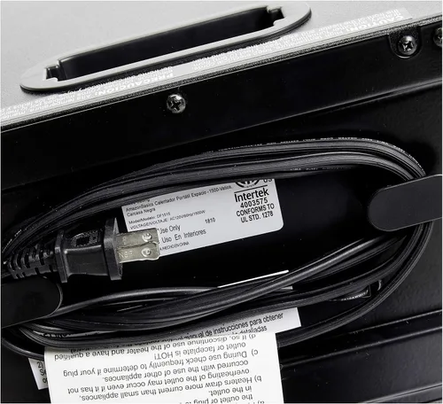 Vista 6 de Amazon Basics Calentador de espacio portátil con control remoto, termostato ajustable, uso en interiores, ajuste de ahorro de energía, pantalla LED