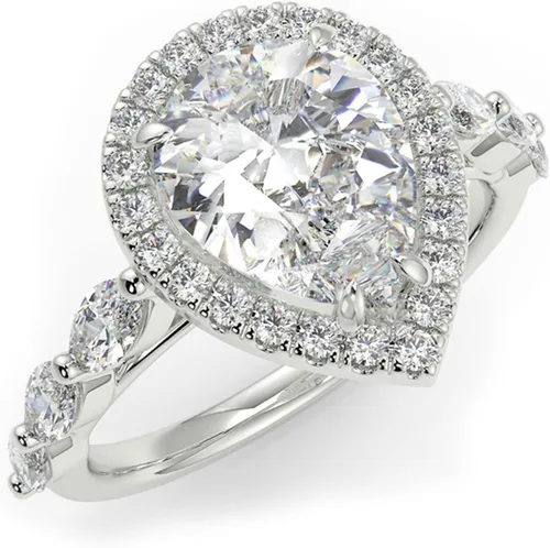 Vista 11 de WSX - Anillo de compromiso de oro de 10/14/18 quilates de 2 quilates para mujer, diseño de lágrima personalizada, moissanita, promesa de boda