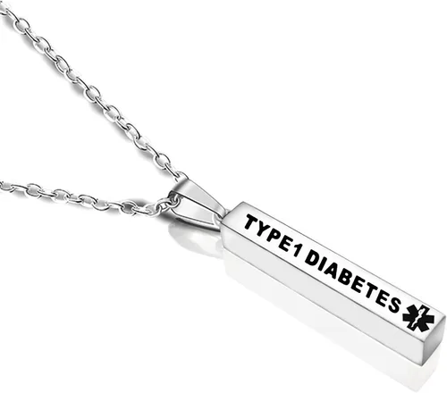 Vista 6 de kkekos Collar de acero inoxidable con identificación de alerta médica con información médica