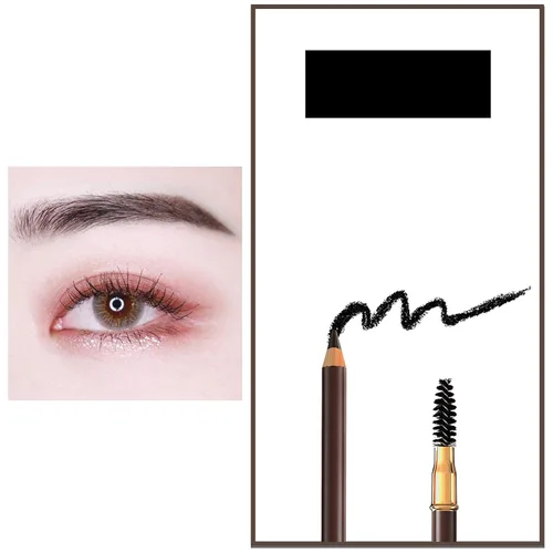 Vista 2 de Bodermincer 1 unidad Lápiz de cejas resistente al agua, duradero, de larga duración, 5 colores para elegir (1# Negro)