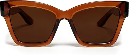 Vista 12 de VISOONE Cat Eye Sunglasses for Women Men Designer Retro UV400 Shades Negro/Marrón