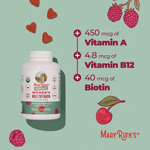 Vista 8 de MaryRuth Organics Multivitamínico para mujeres 14 Gomitas multivitamínicas para mujeres para apoyo inmunológico Salud de la piel Sin azúcar