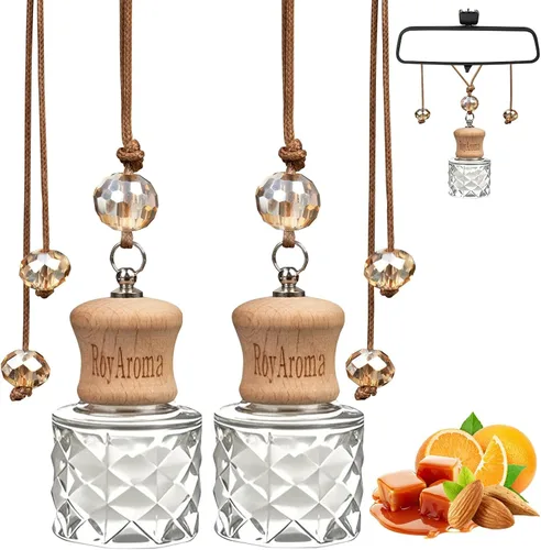 Vista 9 de RoyAroma Difusor ambientador ecológico para automóvil, difusor colgante para automóvil, paquete de 2, perfume de aceite esencial natural