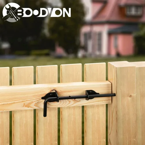 Vista 5 de Perno de Caña de 12 Pulgadas para Puerta, Varilla de Caída, Herraje Resistente para Puerta, Pestillo de Suelo para Cercas de Madera, Tope