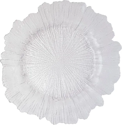 Vista 23 de Simply Elegant Placa de carga de vidrio transparente con borde de cuentas Placa de servicio para fiestas, cenas, bodas, quinceañeras y eventos