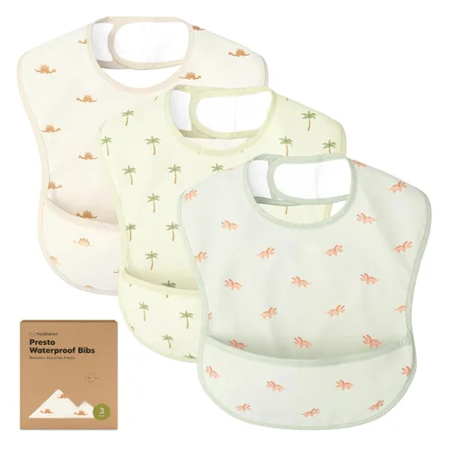 Vista 20 de KeaBabies - Paquete de 3 baberos impermeables para comer, ligeros, básicos