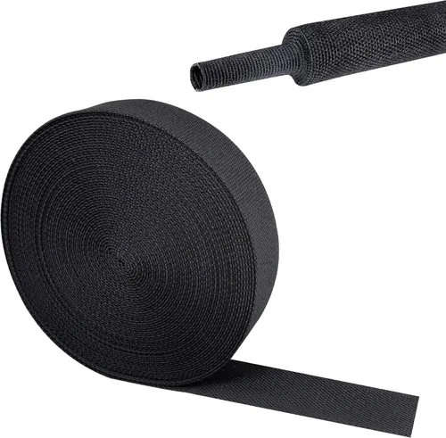 Vista 33 de Tubo de tela trenzada termorretráctil 2 en 1, ajuste ideal para manguera/cable/alambre de forma irregular (1-1/8 pulgadas, 14 pies)