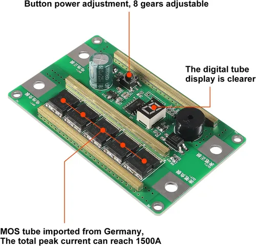 Vista 3 de Batería Almacenamiento de energía Máquina de soldadura por puntos Equipo de soldadura Soldadores por puntos DIY Pequeña placa de circuito PCB