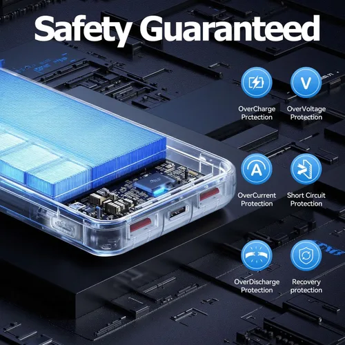 Vista 5 de Cargador portátil, banco de energía delgado de 10000mAh, cargador de teléfono portátil de 22.5W PD QC con carga rápida de 3 salidas y 2 entradas