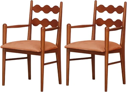 Vista 35 de Sillas de comedor tapizadas, silla de cocina con respaldo, silla de sala de estar con brazos versátil asiento de comedor de granja, sillas