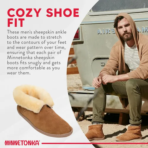 Vista 4 de Minnetonka Botines de piel de oveja para hombre