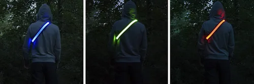 Vista 8 de ILLUMISEEN Cinturón reflectante LED Luces LED de alta visibilidad con 2 modos de iluminación Hebilla ajustable de liberación rápida Recargable