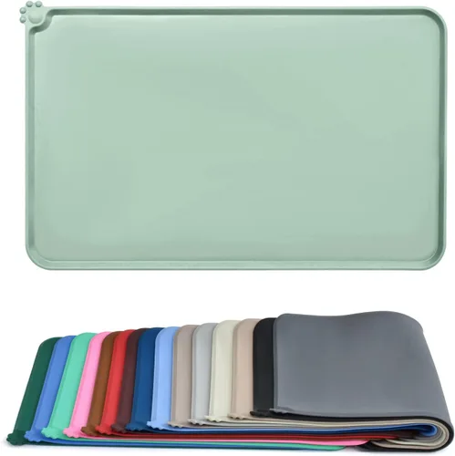 Vista 14 de AUDWUD - Tapete de silicona, impermeable y antideslizante para alimentos de perros y gatos, para tazón de mascotas Marrón Adobe