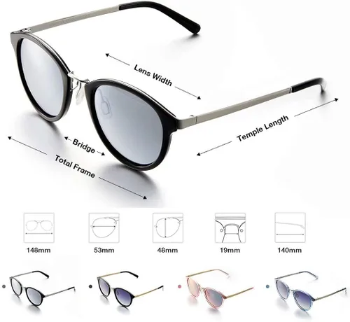 Vista 3 de AHT Gafas de sol polarizadas para mujer, con rayos sombreados, 100 % UV, ojos de gato
