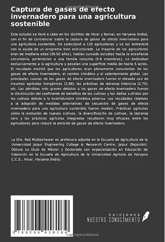 Vista 2 de Captura de gases de efecto invernadero para una agricultura sostenible Enfoque de los agricultores hacia una agricultura sostenible (Spanish Edition)