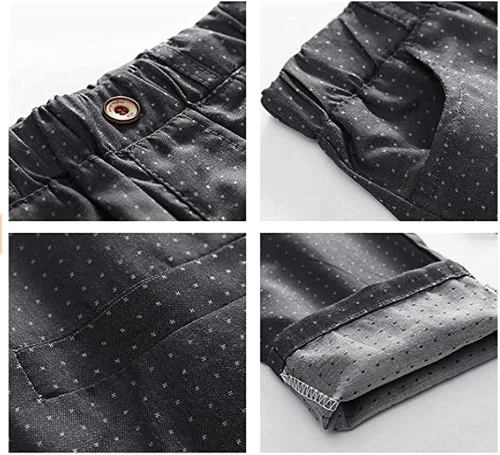 Vista 6 de Conjunto de traje formal de caballero para niños 4 piezas camisas de manga larga con corbatín pantalones chaleco trajes para niños negro 4-5 años