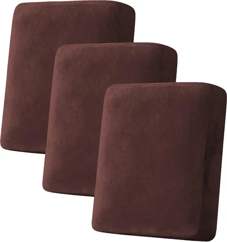 Vista 140 de H.VERSAILTEX Funda de cojín elástica de terciopelo para sofá, funda de cojín de felpa para cojines de silla, protector de muebles, cojín de asiento