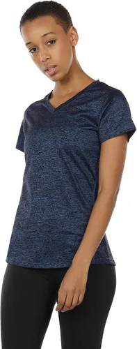 Vista 4 de Icyzone - Camisetas deportivas de cuello en V y manga corta para mujer, ropa de entrenamiento para yoga, correr, acondicionamiento físico y deportes