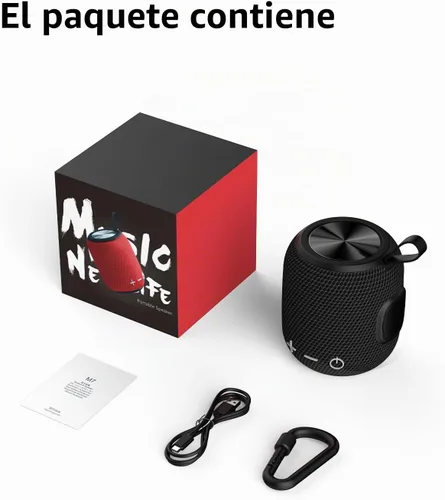 Vista 9 de Altavoces Bluetooth portátiles inalámbricos mini altavoz Bluetooth 5.0, sonido envolvente 360 HD estéreo, IPX7 impermeable para viajes, piscina