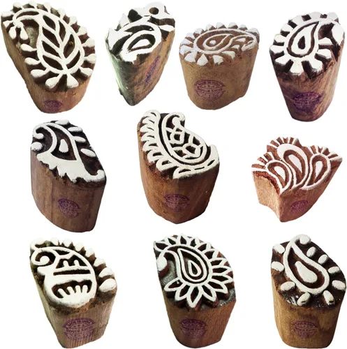 Vista 26 de Sellos de impresión de arcilla Arty Crafty pequeños bloques de madera con forma floral (juego de 10) Htag2101