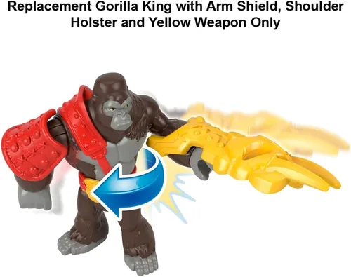 Vista 3 de Fisher-Price Pieza de repuesto Imaginext Gorilla Fortress Playset – HML57 – GYX00 ~ Repuesto Posable Gorilla King con protector de brazo, funda