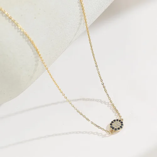 Vista 5 de Collar con colgante de corazón de oro de 14 quilates para mujer, delicado collar de estrella, gargantilla de mal de ojo, collar bohemio con luna