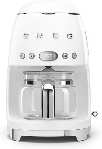 Vista 14 de Smeg Cafetera de goteo estética de estilo retro de los años 50 con jarra de vidrio de 10 tazas, función de arranque automático, plato para mantener