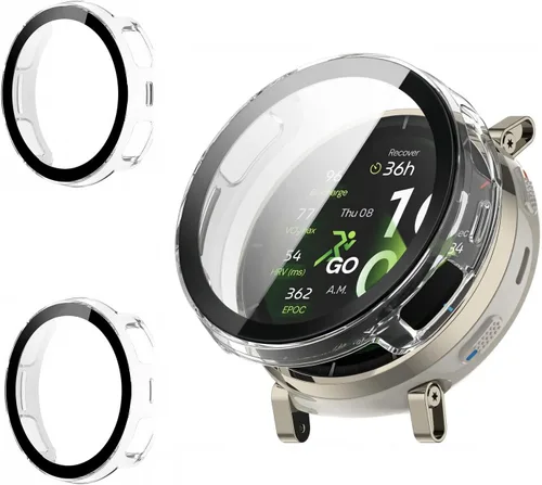 Vista 8 de Rc-Z Paquete de 2 fundas protectoras de pantalla para reloj inteligente Amazfit Active 2, parachoques de policarbonato duro, película de vidrio