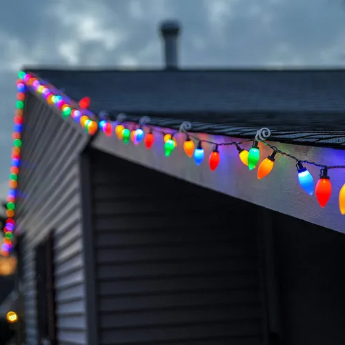 Vista 8 de Luces de Navidad con Bombillas C9, 33 pies, 50 LEDs Guirnaldas de Luces de Navidad para Exteriores, 5 Juegos Conectables, IP65 Impermeable