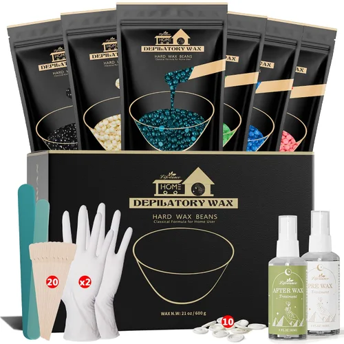 Vista 25 de 1 libra de granos de cera dura, kit de cera en perlas de Lifestance para depilación de cera dura para cabello fino y delgado, piel sensible, perlas
