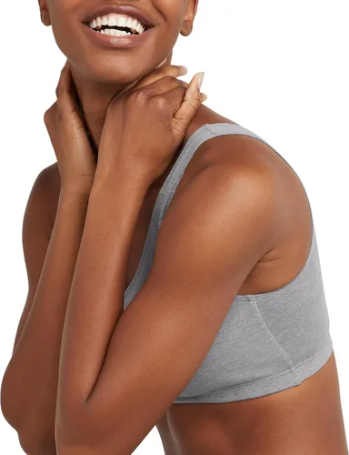 Vista 3 de Hanes Women's Scoopneck Bralette Pack,Cotton Crop Top, 3-pack