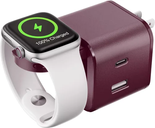 Vista 9 de BeaSaf Bloque de carga de 36 W para Apple con cargador de reloj integrado, bloque de cargador rápido PD plegable para iPhone, cargador de pared