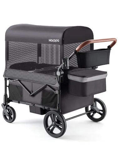 Vista 12 de Harppa Remy XL Wagon Cochecito para 4 niños, capacidad de 280 libras con 4 Negro