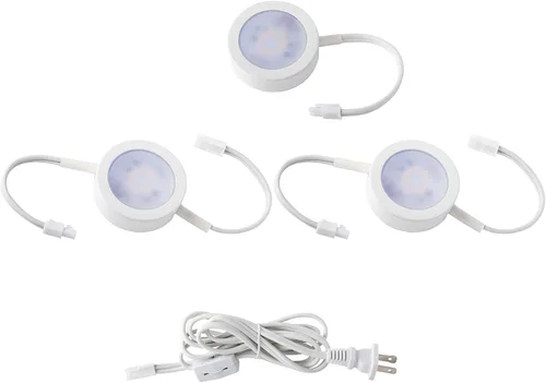 Vista 12 de WAC Lighting, Luz de disco LED individual con cable de plomo de 6 pulgadas 3-CCT seleccionable 2700K-3000K-3500K Voltaje de línea en blanco