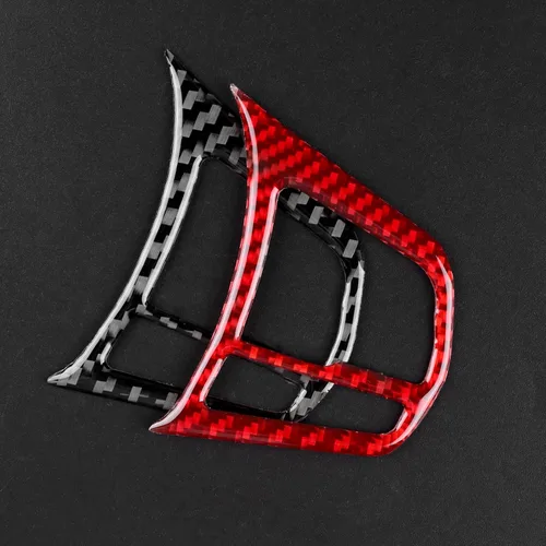 Vista 8 de AIRSPEED Adhesivo decorativo para volante de automóvil, marco de botón de fibra de carbono, para Toyota Supra GR A90 A91 MK5 2019-2022, rojo